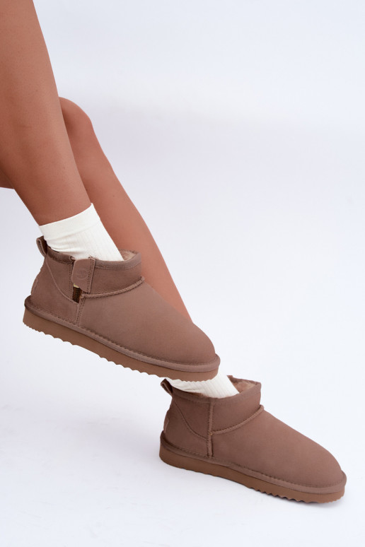 Faux suede sneeuwlaarzen met rits zandkleurig Vinceza 97971