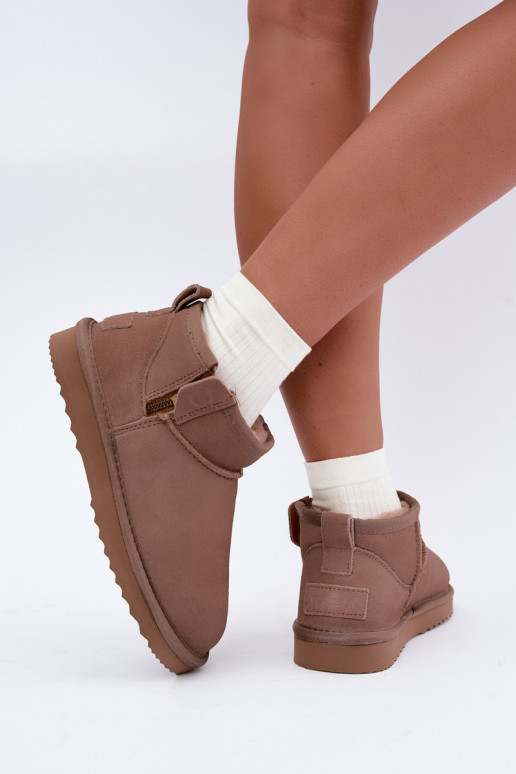 Faux suede sneeuwlaarzen met rits zandkleurig Vinceza 97971