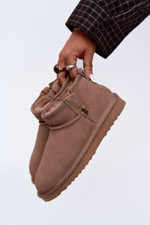Faux suede sneeuwlaarzen met rits zandkleurig Vinceza 97971