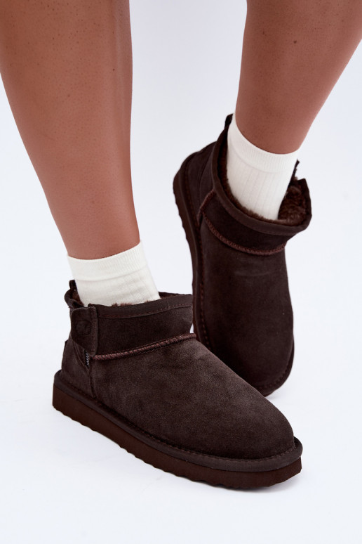 Faux suede sneeuwlaarzen met rits chocolade Vinceza 97971