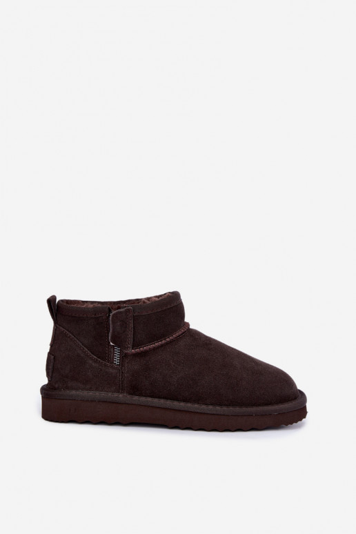 Faux suede sneeuwlaarzen met rits chocolade Vinceza 97971