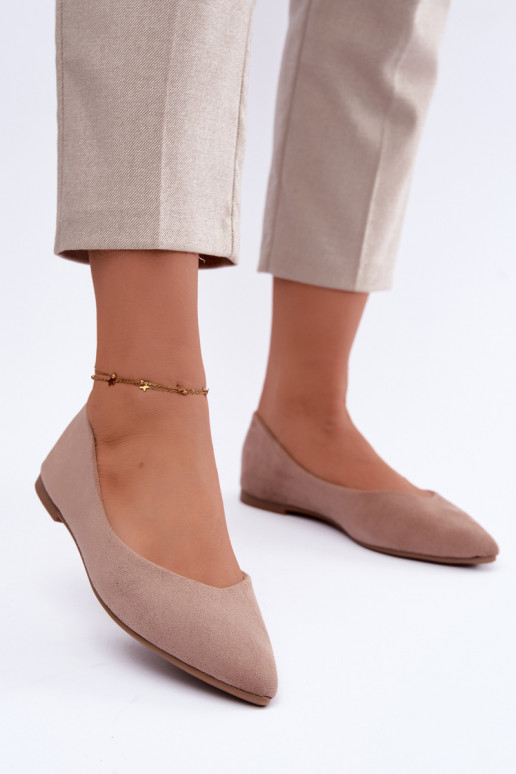 balerina's van faux suede in zandkleur Lelisa