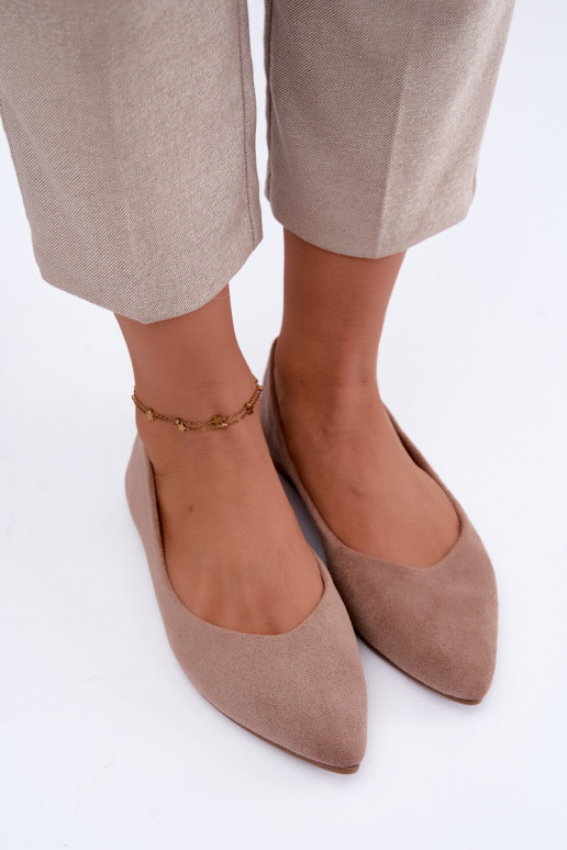 balerina's van faux suede in zandkleur Lelisa