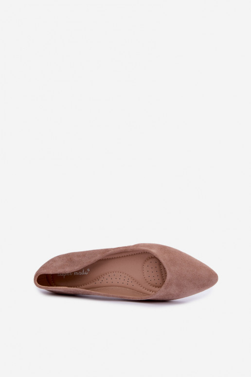 balerina's van faux suede in zandkleur Lelisa