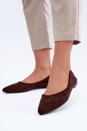 balerina's van faux suede in chocoladekleur Lelisa 2