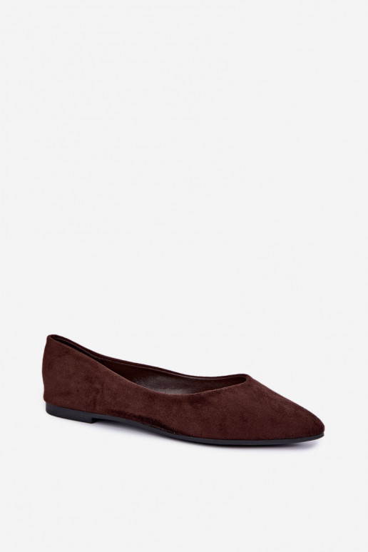 balerina's van faux suede in chocoladekleur Lelisa