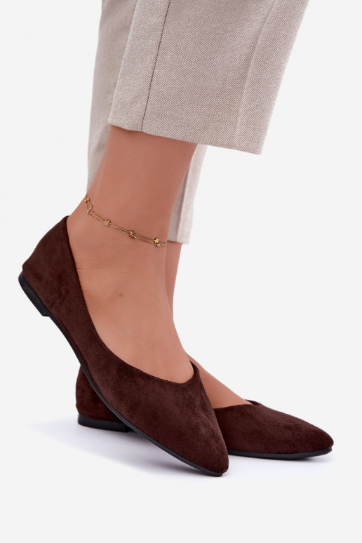balerina's van faux suede in chocoladekleur Lelisa