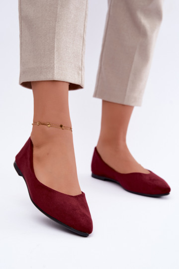 balerina's van faux suede in bordeauxkleur Lelisa