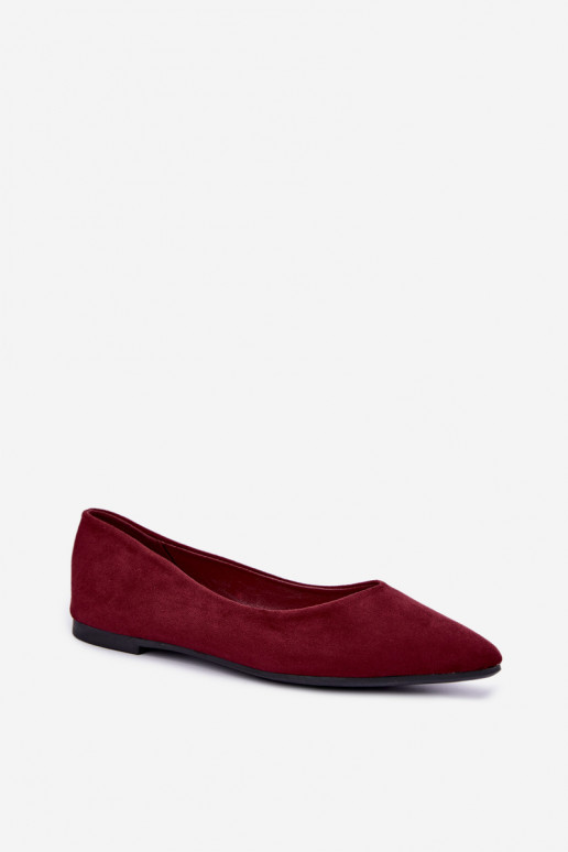 balerina's van faux suede in bordeauxkleur Lelisa