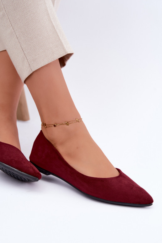 balerina's van faux suede in bordeauxkleur Lelisa