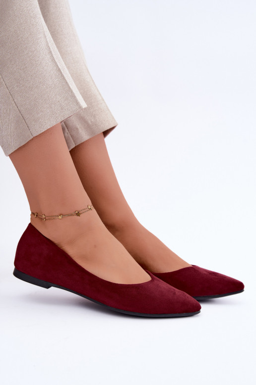 balerina's van faux suede in bordeauxkleur Lelisa