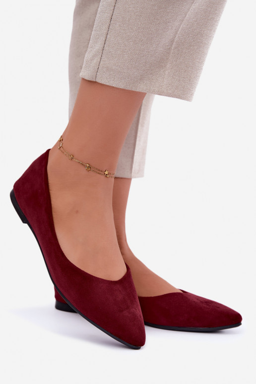 balerina's van faux suede in bordeauxkleur Lelisa