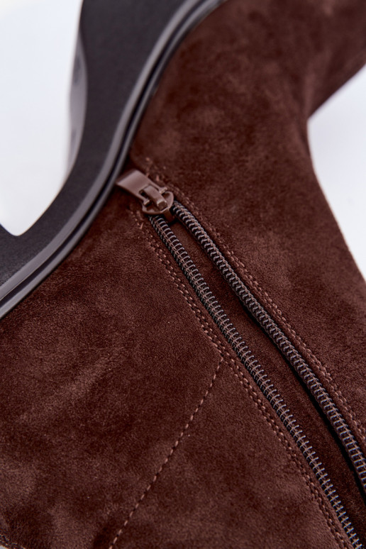 dames lange laarzen met platform in chocoladekleur Nesalie