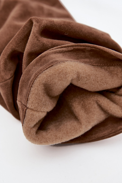 Bruine laarzen van faux suede met hakken Zazoo 4228