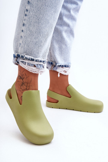 Rubberen pantoffels groene kleur Meriko
