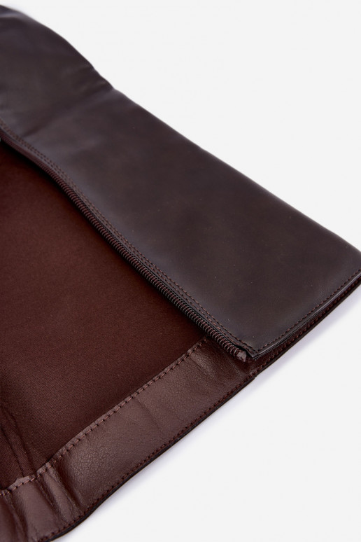 Warme hoge laarzen met ruffles en hakken in chocolade Rodeline