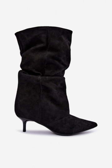Instap Slouchy enkellaarsjes met hakken in zwart Falisette 2