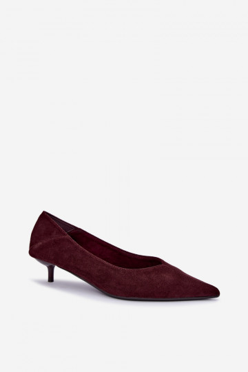 schoenen met lage hak in bordeaux kleur Joresta