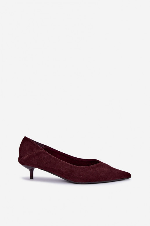 schoenen met lage hak in bordeaux kleur Joresta