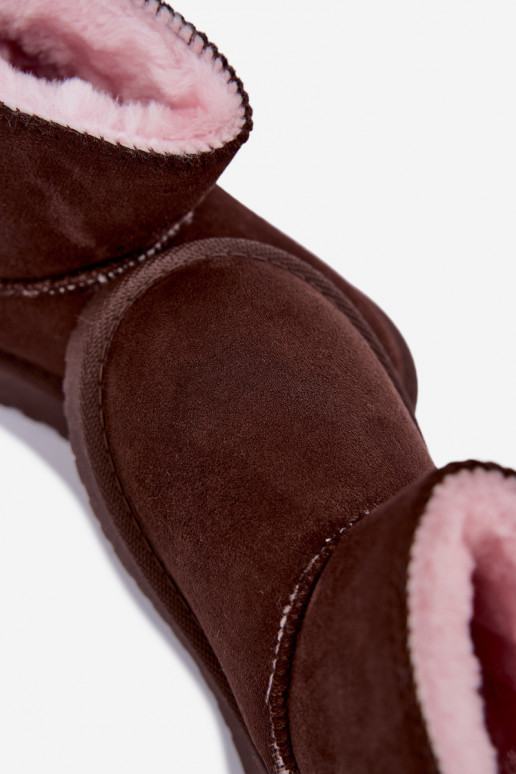 kindersneeuwlaarzen met strikken in chocolade kleur Įjungtavelle