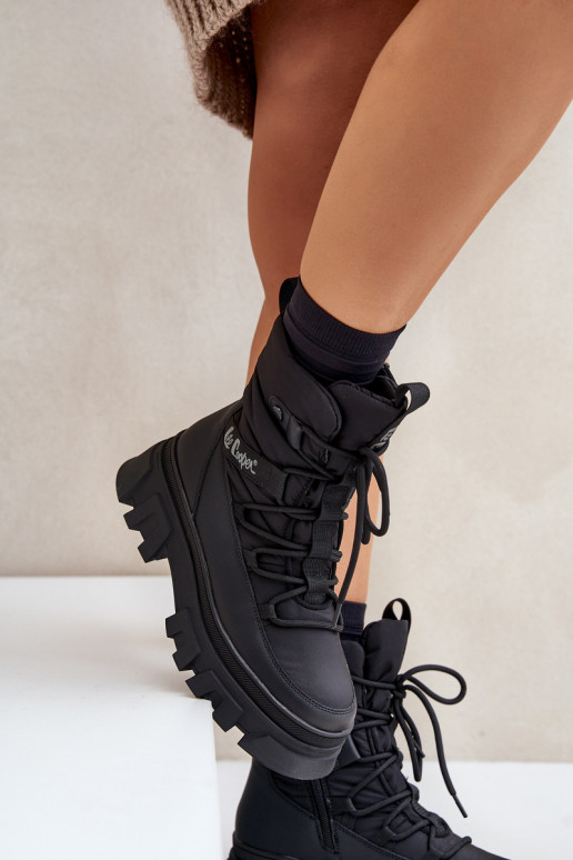 Zwarte dames sneeuwlaarzen Lee Cooper LCJ-24-47-3144