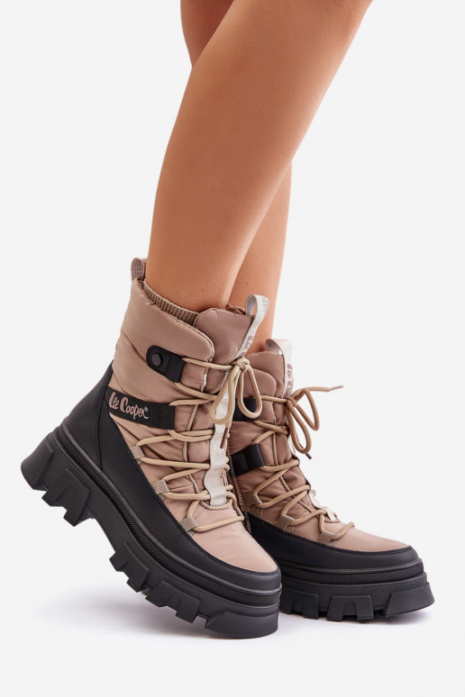Beige dames sneeuwlaarzen Lee Cooper LCJ-24-47-3143
