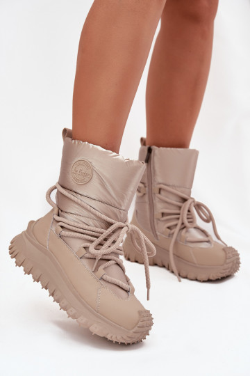 Beige en gouden sneeuwlaarzen met platform Lee Cooper LCJ-25-12-3663