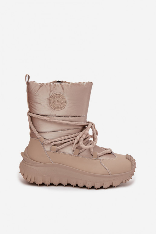 Beige en gouden sneeuwlaarzen met platform Lee Cooper LCJ-25-12-3663