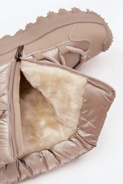 Beige en gouden sneeuwlaarzen met platform Lee Cooper LCJ-25-12-3663