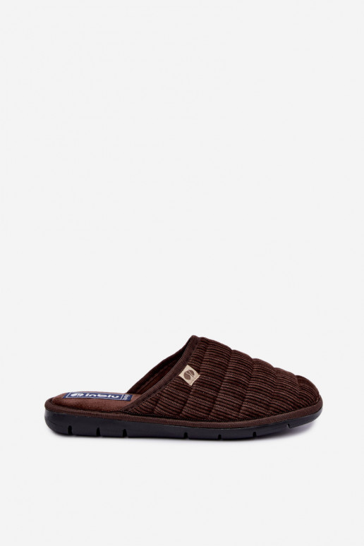 Bruine heren slippers Inblu 91000034