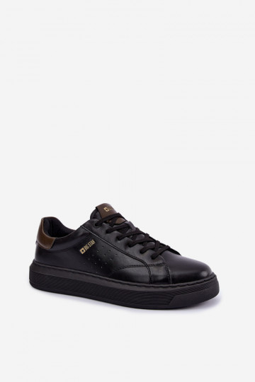 Zwarte heren sneakers met platform Big Star UU174291