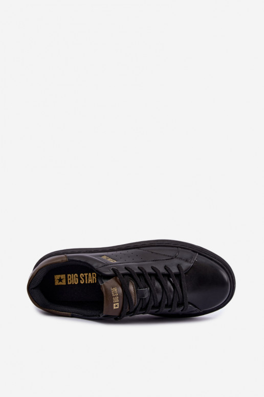 Zwarte heren sneakers met platform Big Star UU174291