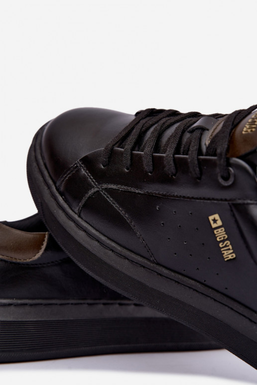 Zwarte heren sneakers met platform Big Star UU174291