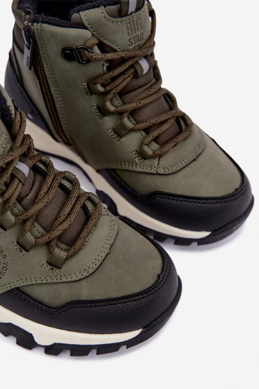 Groene gevoerde kinderlaarzen Big Star UU374001