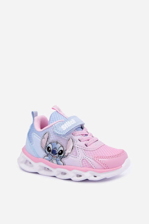 Kindersneakers Stitch met glinsterende zool 8703815 in roze-blauw