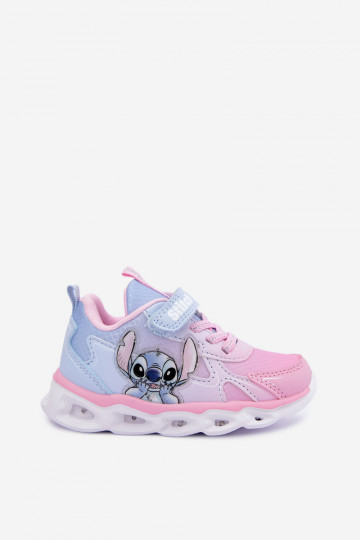 Kindersneakers Stitch met glinsterende zool 8703815 in roze-blauw 2