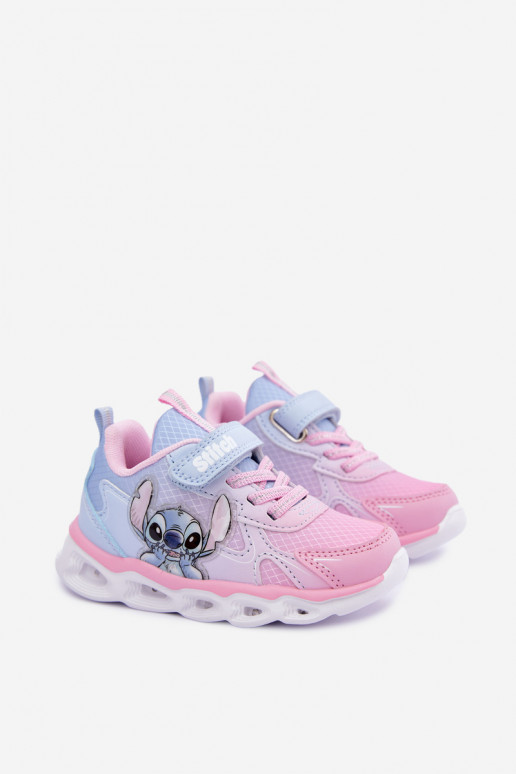 Kindersneakers Stitch met glinsterende zool 8703815 in roze-blauw