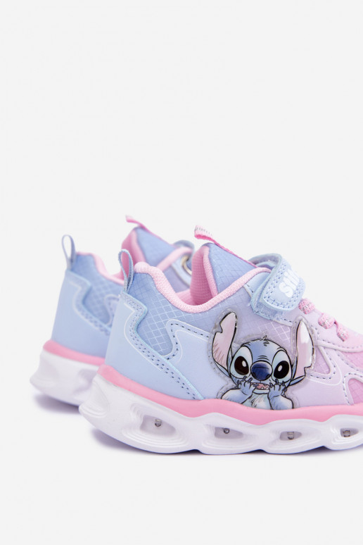 Kindersneakers Stitch met glinsterende zool 8703815 in roze-blauw