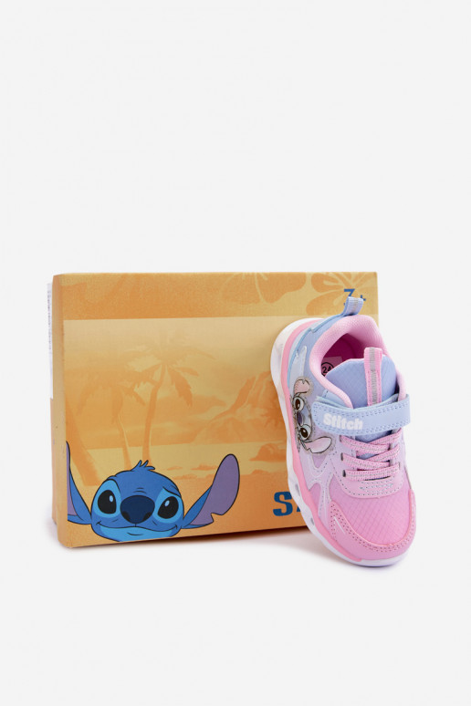 Kindersneakers Stitch met glinsterende zool 8703815 in roze-blauw