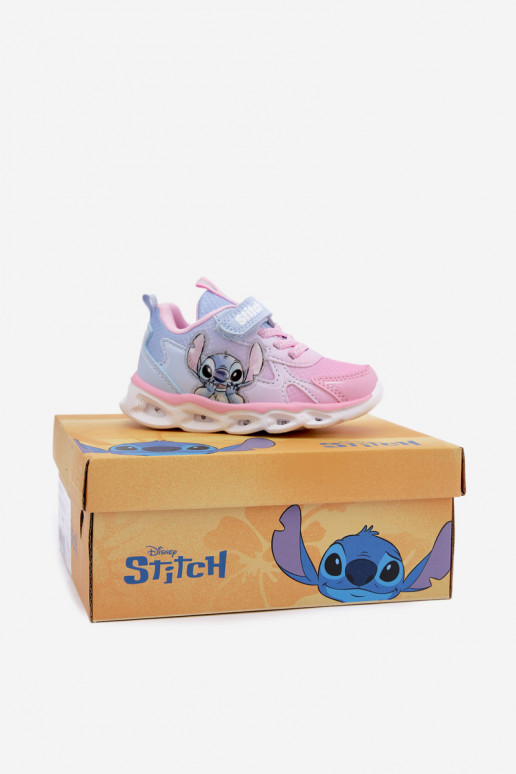 Kindersneakers Stitch met glinsterende zool 8703815 in roze-blauw