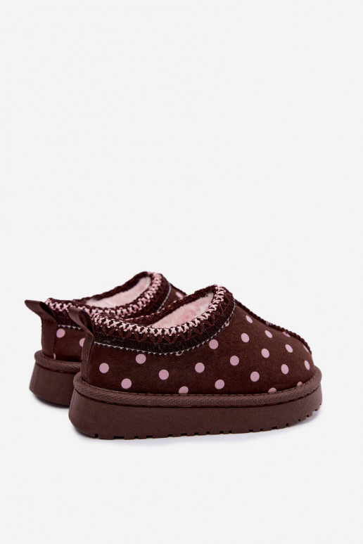 Kindersneeuwlaarzen met chocolade- en erbsenmuster Ysmerine