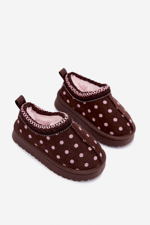 Kindersneeuwlaarzen met chocolade- en erbsenmuster Ysmerine