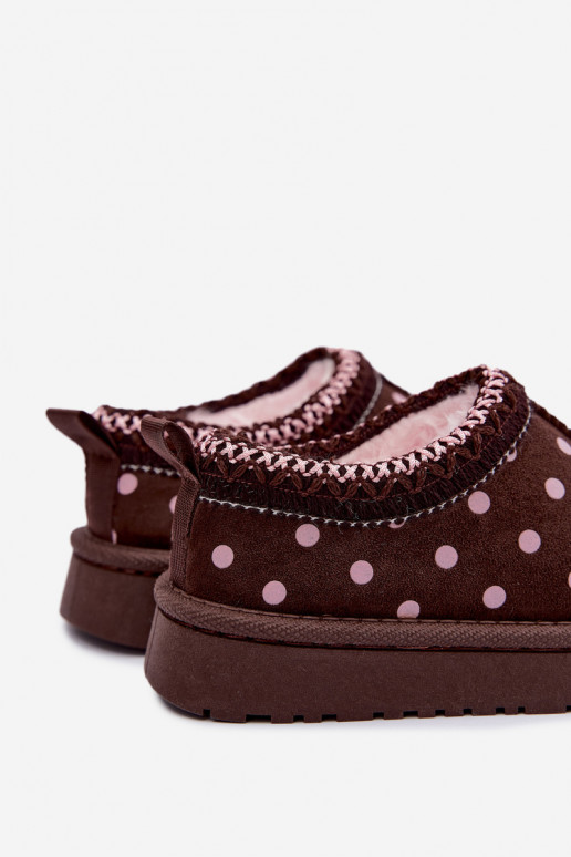 Kindersneeuwlaarzen met chocolade- en erbsenmuster Ysmerine