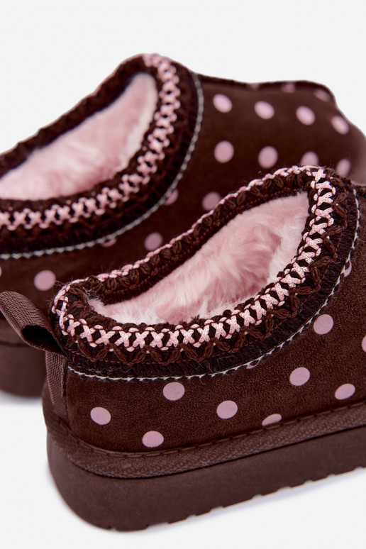 Kindersneeuwlaarzen met chocolade- en erbsenmuster Ysmerine