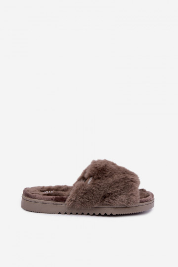 dames slippers met bont in grijs Loraline 2