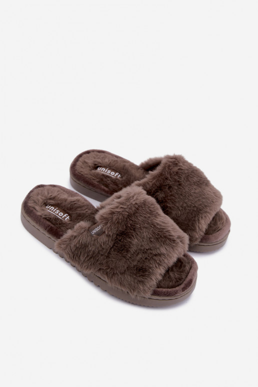 dames slippers met bont in grijs Loraline