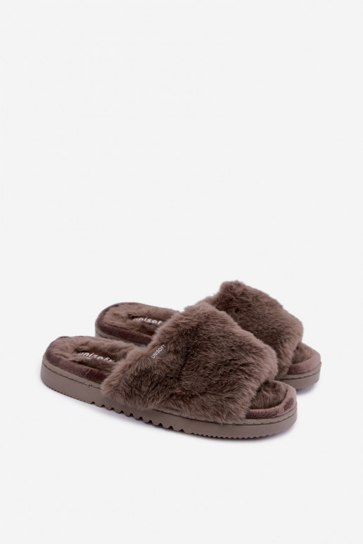 dames slippers met bont in grijs Loraline