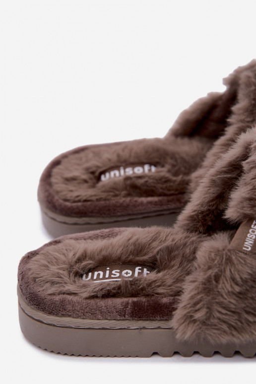 dames slippers met bont in grijs Loraline