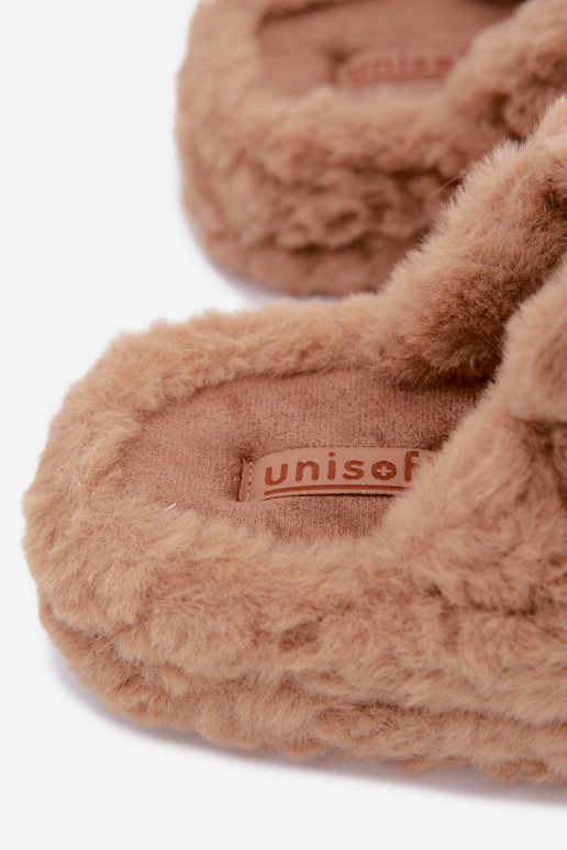 slippers met bont en mooie details in zand Jesselle