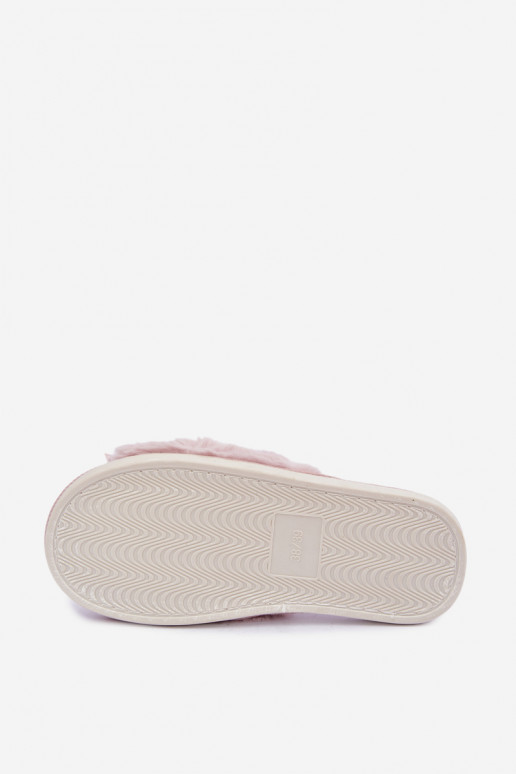 slippers met bont en strikjes in roze Fiamelle